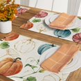 thumbnail image 3 of Ensemble de 4 Sets de Table Citrouille Colorée d'Automne, Sets de Table de Salle à Manger Aquarelle Bleue de l'Action de Grâce, Décorations Rustiques en Coton Lin Lavables d'Automne 12 x 18 Pouces, 3 of 6