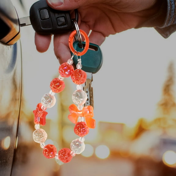 COMPUKAS 1Pcs Mobile Phone Strap and Keyring Holder in Orange Color for Organizing Essentials