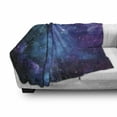 thumbnail image 3 of Outer Space Soft Flannel Fleece Blanket, Galaxy Stars in Space Celestial Astronomic Planets in the Universe Milky Way, Cozy Plush for Indoor and Outdoor Use, 50" x 70", Navy Purple, by Ambesonne, 3 of 6