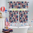 thumbnail image 4 of Independence Day Kitchen Curtains Valances 3 Piece Set, US Flag Gnome Truck HOME Stars Wood Grain Rod Pocket Tier Curtain and Valance Drapes for Small Window 36 Inch Length for Bedroom Cafe, 4 of 9