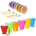 thumbnail image 1 of Vaso de viaje plegable de silicona, paquete de 6 vasos de silicona plegables con tapa, juego de vasos extensibles, taza reutilizable para camping, senderismo, viajes Ormromra DLM267, 1 of 8