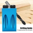 thumbnail image 3 of Posicionador para carpintería, kit de 14 piezas para perforación de agujeros de bolsillo oblicuos, posicionador y localizador para madera con guía de 15 grados, brocas y agujeros de 6/8/10, 3 of 4