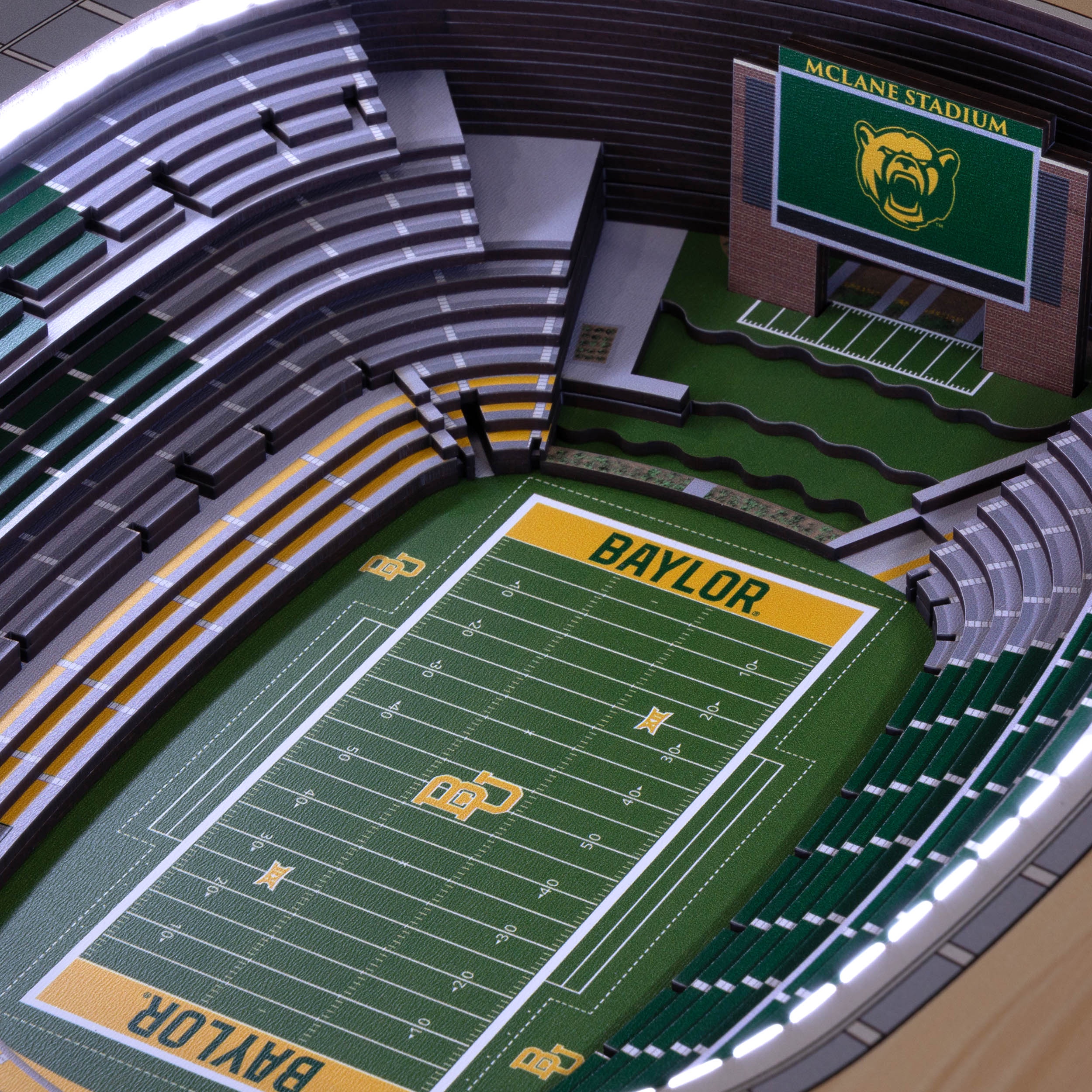 Baylor Bears 25-Layer StadiumViews Lighted End Table