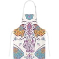 thumbnail image 4 of Dreamtimes Polyester Kitchen Oven Mitts Glove Potholder Apron 3Pcs Set Ethnic Elephant On White Non Slip Heat Resistant Mitts for Baking Cooking BBQ, 4 of 7