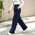 thumbnail image 5 of Dnhxils Womens Wide Leg Sweatpants with Pockets Casual Drawstring Pants Loose Trousers for Ladies Fall Fashion Outfits Blue XL, 5 of 7