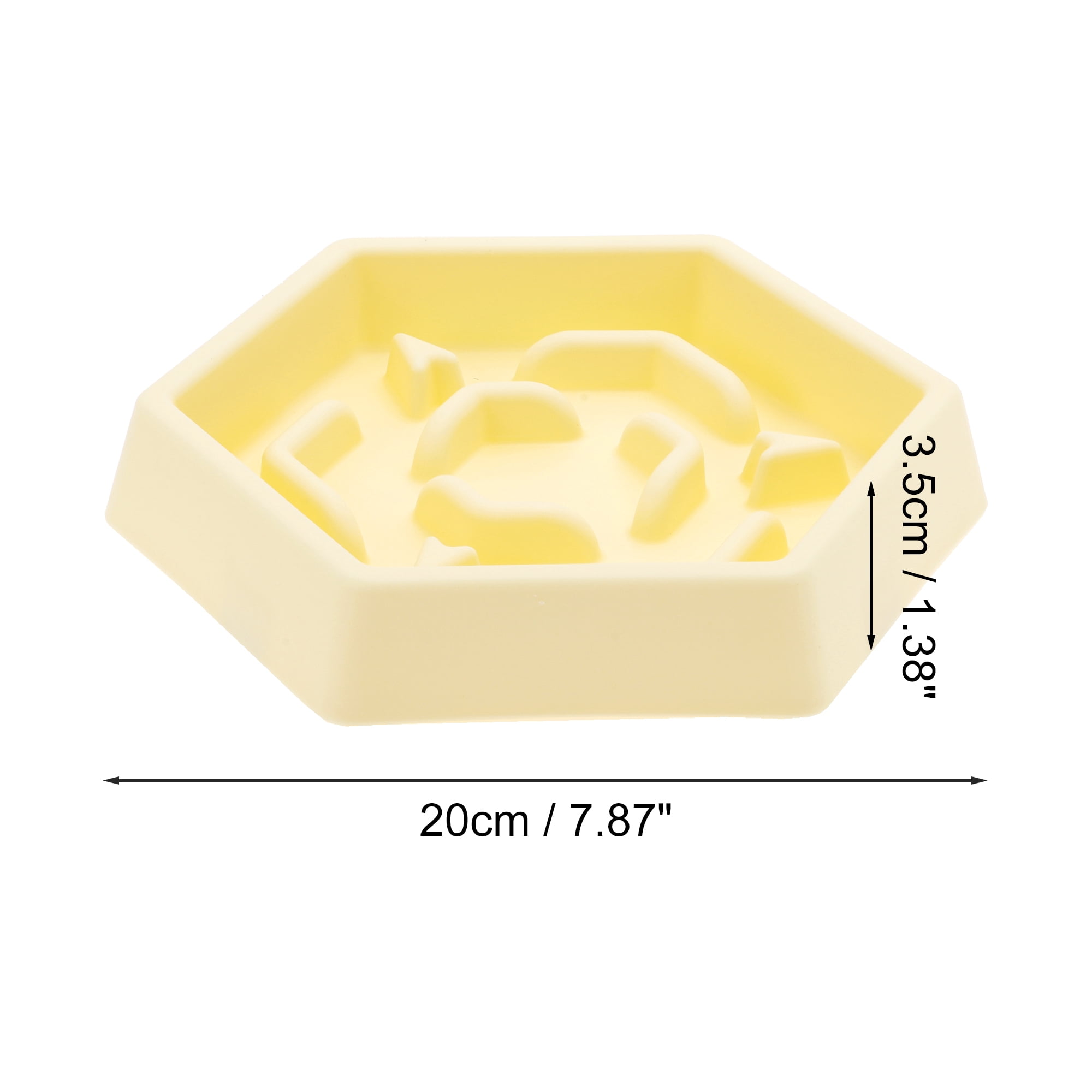 Unique Bargains 1 Pc Convenient Hexagon Shape Dog Bowl for Indoor and Outdoor Yellow