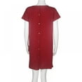 thumbnail image 3 of Baywell Back Button down Delivery Hospital Gown for Women Casual Sleep Nightshirt Nursing Dress Maternity Sleepdress, Red, M, 3 of 7