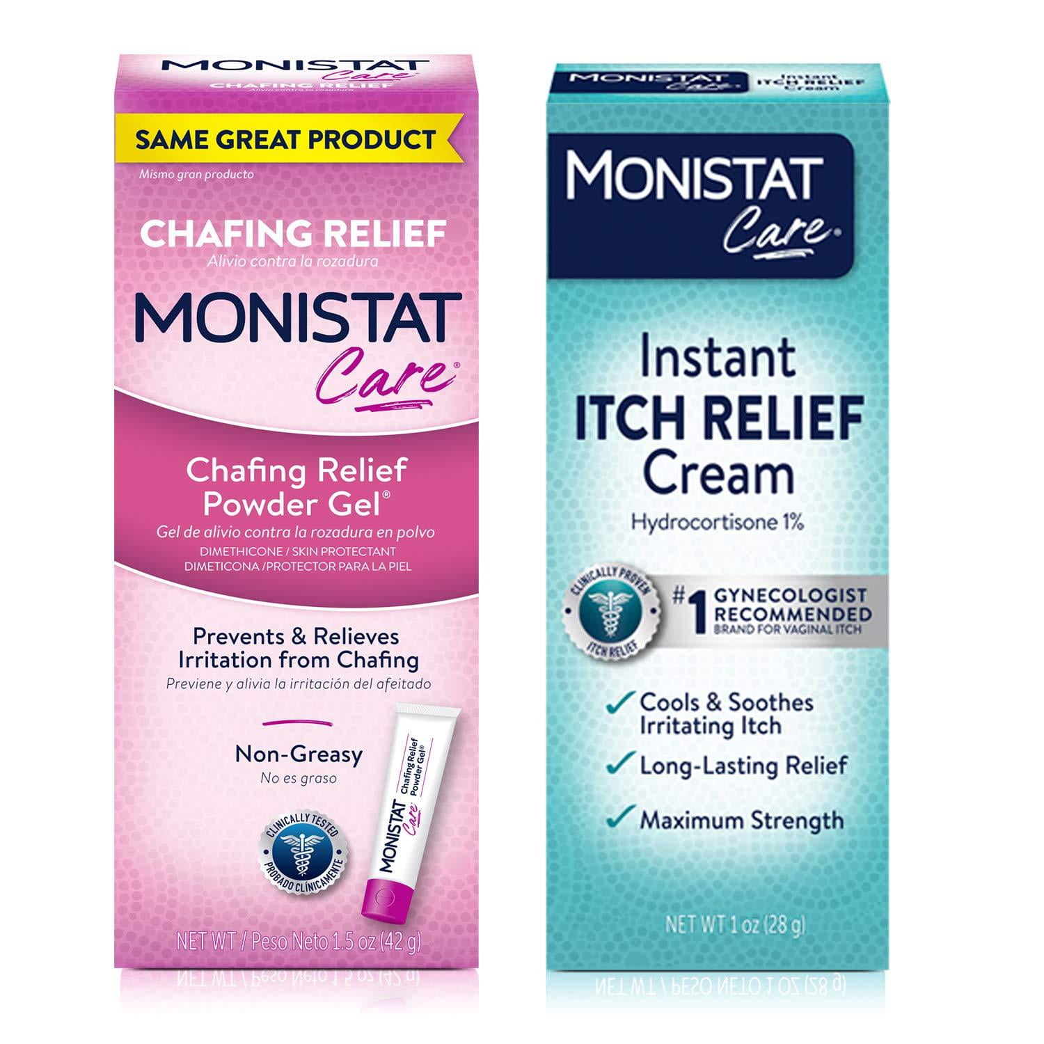 Monistat Care Relief Pack, Chafing Relief Powder Gel & Intense Itch