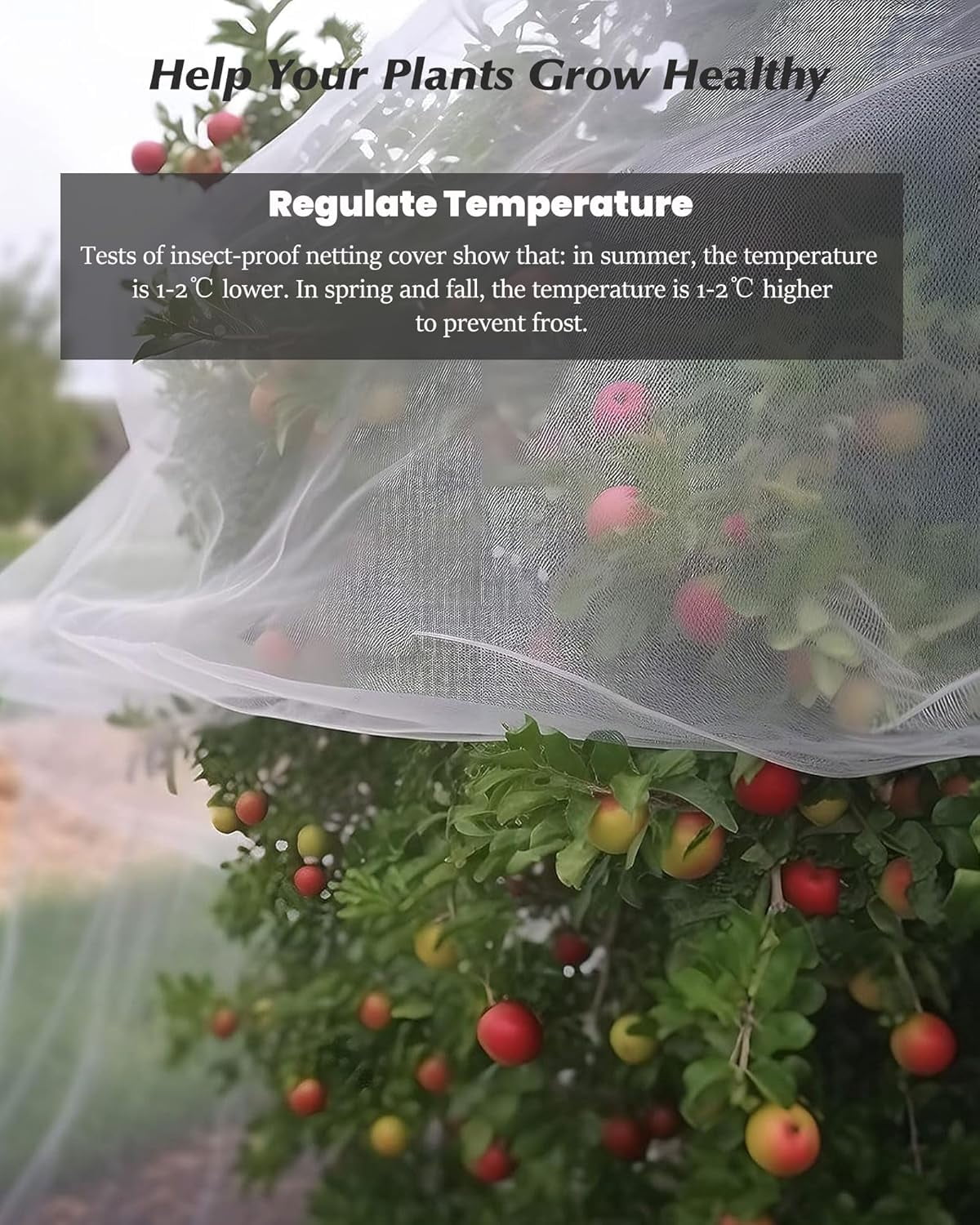 8x10Ft Ultra Fine Garden Mesh Netting Thicken Protection Netting for Vegetable Plant Fruits Health Growing, White Screen Barrier Net for Pest Bird Mosquito
