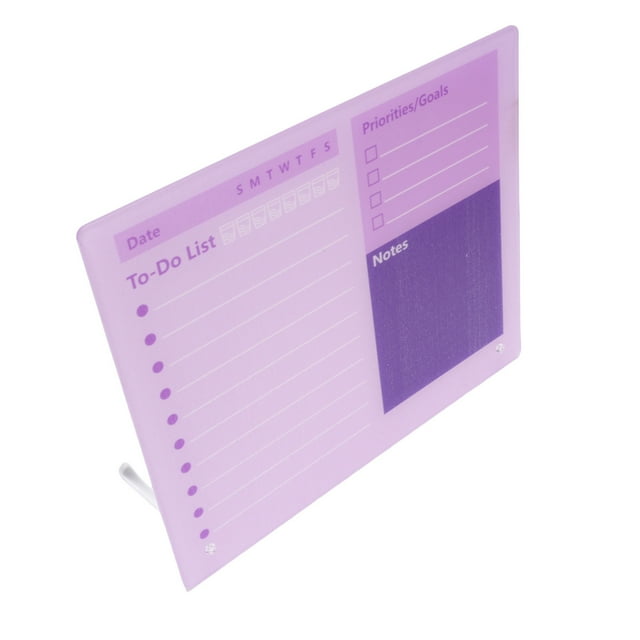 Calendrier Effaçable à Sec en Acrylique avec Support, Tableau Planificateur de Table Liste de Choses à Faire Mémo de Bureau Tableau de Notes Sans Cadre Tableau Blanc Effaçable à Sec pour Bureau Maison