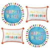 Party City Summer Outdoor Pillow, Party Supplies, Includes 2 Designs, 4 Pieces