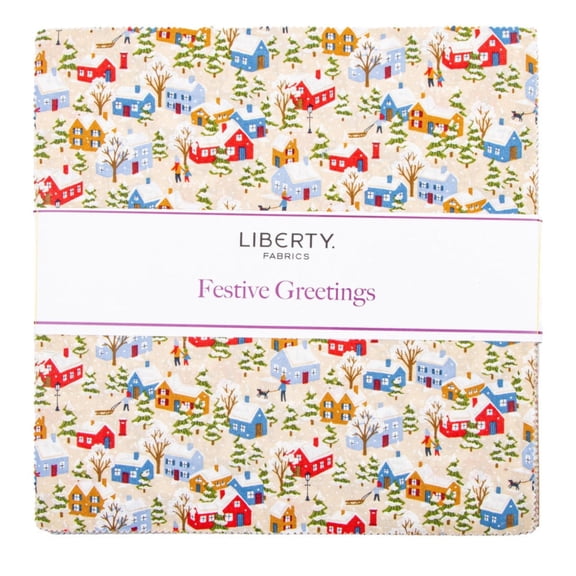 Riley Blake - Festive Greetings 10" Stacker by Liberty Fabrics 42 pcs