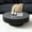 Black(39.4-inch), variant on 39.4" Round Coffee Table, Modern Drum Fluted Center Table with Solid Wood Veneered, Accent Circle Side Table Tea Table for Living Room Apartment, Black