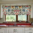 thumbnail image 3 of Yayeee Kitchen Curtains Tier Set of 2 Light Filtering 57"x24" Over Sink Window Panels, Vibrant Floral, 3 of 7