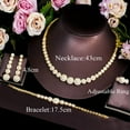 thumbnail image 5 of Bold Dubai Gold CZ Round Square Necklace Earrings Bracelet Ring Prom Jewelry Set, 5 of 9