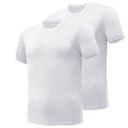 thumbnail image 4 of Afuyipoi Men's 2-Pack T-Shirts,Breathable Round Neck 100% Cotton Casual 2PC Tees White S, 4 of 5