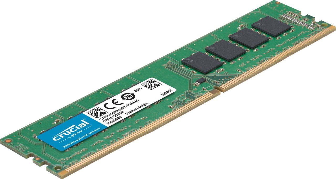 Crucial 32GB DDR4 SDRAM Memory Module - For Server, Desktop PC - 32 GB (1 x 32 GB) - DDR4-3200/PC4-25600 DDR4 SDRAM - 3200 MHz - 1.20 V - Non-ECC - Unbuffered - 288-pin - DIMM