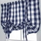 thumbnail image 3 of Nvzi Cortinas con lazos a cuadros azules y blancos con diseño de búfalo, con aislamiento térmico, ajustables, para ventanas pequeñas (46" x 63", azul), 3 of 5