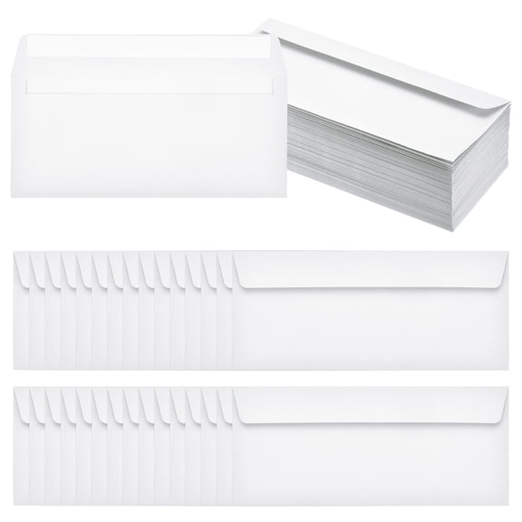 Uxcell 100 Pack White #10 Business Envelopes, Colored Self Seal Letter Size