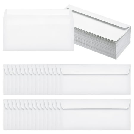 Uxcell 100 Pack White #10 Business Envelopes, Colored Self Seal Letter Size