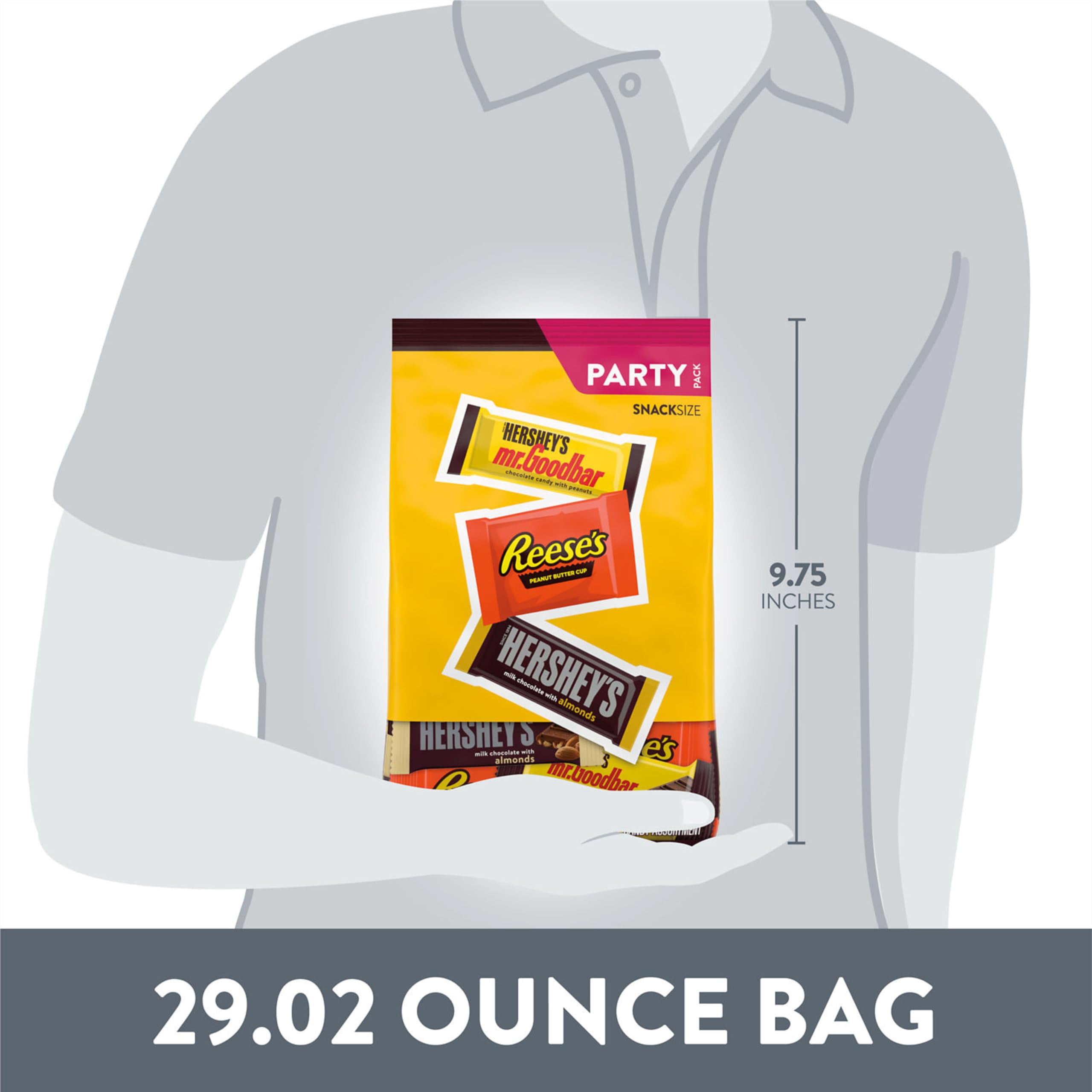 HERSHEY'S and REESE'S Assorted Chocolate Flavored Snack Size, Candy Party Pack, 29.2 oz