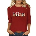 thumbnail image 2 of Abomasnow Women's Christmas Shirts Ugly Xmas Dog Graphic Pullovet Tops Christmas Holiday 3/4 Sleeve Crewneck T-Shirts for Family, 2 of 5
