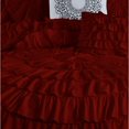 thumbnail image 3 of DNG Creations 1 Piece Luxury Circle Ruffle Comforter with 1 Freebie Ruffle Pillow All-season 550 GSM 800TC, 100% Egyptian Cotton ( Oversized Super King Size ) Solid Burgundy Colour, 3 of 5