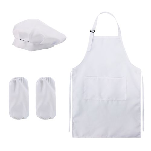 KABOER Children's Chef Apron Hat Oversleeves Set Children Kitchen Cooking Baking Wear Set Painting Apron