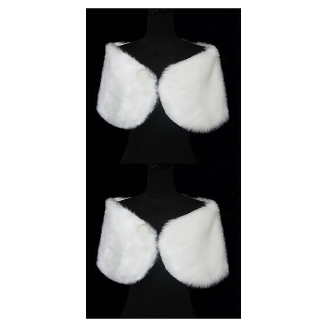 Minnieouse Bufandas de estola de abrigo de moda para mujer Cuello de lana artificial Bufanda Chal Collar 2piezas