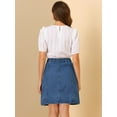 thumbnail image 5 of DARING DIVA Women's A-line Button Front Denim Short Skirt XL Blue, 5 of 6