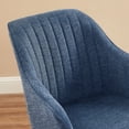 thumbnail image 2 of Art Leon Mid-Century Modern Accent Side Chair, 360° Swivel No Wheels, Linen Upholstered Oak Legs, for Study Living Room Bedroom, Blue, 2 of 9