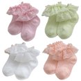 thumbnail image 1 of Calcetines para bebés Laklulu, calcetines plisados con borde de pelo, bonitos calcetines para niñas pequeñas, calcetines con cordones para niñas pequeñas, 1 of 5
