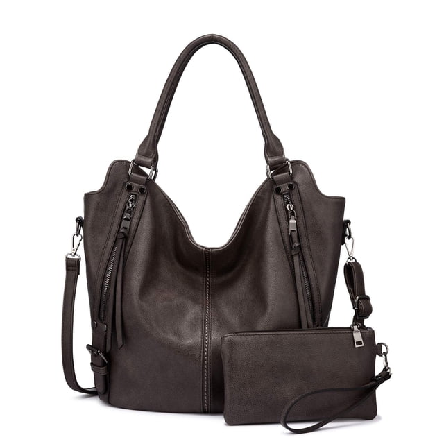Bolso de mano Realer de piel sintética con hombros a la moda, estilo hobo, tamaño grande