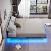 Metal Floating Bed Frame Queen Size Metal Platform Bed Frame with LED Lights,No Box Spring Needed