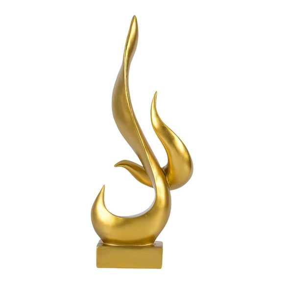 Figura de resina con forma de llama para centro de mesa, colección de adornos de escritorio modernos Oro