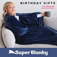 thumbnail image 2 of Manta portátil Super Blanky para mujeres y hombres, color azul marino, 2 of 8