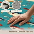 thumbnail image 6 of ODIKA Hooked Fishing Novelty Lake Vintage Tackle Lure Motifs Nautical Non-Slip Flatwoven for Living Room, Under Sectional, Family, 6 of 7