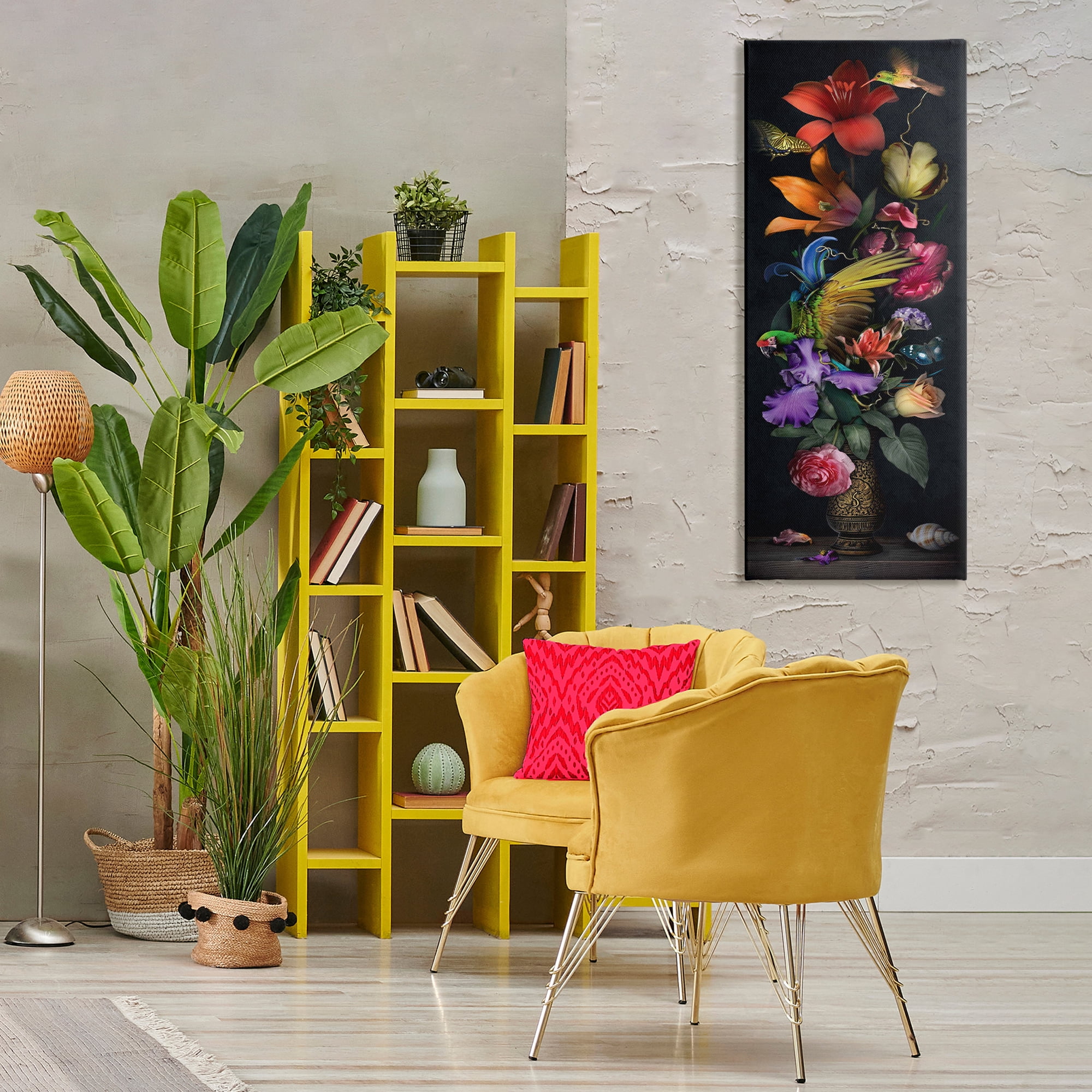 Stupell Industries Tall Vintage Lily Bouquet Plants & Flowers Painting Wrapped Canvas Art Print Wall Art, 20 x 48