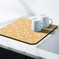 thumbnail image 3 of Washable Rubber Daisy Cute Floral Dish Drying Mats for Kitchen Counter Home Large Coffee Bar Pad Accessories and Decor for Utensils Stemware 16''x18'', 3 of 7