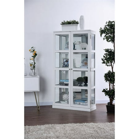 Furniture Of America Mendes Transitional Curio Cabinet In White