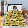 thumbnail image 2 of Sunflower Stripe Blanket Kids Throw Blankets for Couch Sofa Travel Camping, 50''''x40'''' Soft Warm Flannel Fleece Throw Blanket for Girls Boys Baby Toddler, 2 of 6