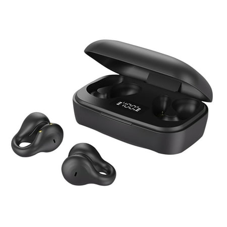 Cyber and Monday Deals 2023 Electronics Deals Wireless Earbuds Bluetooth Headphones With Led Display Built In Mic,Bluetooth Headset For Workout Gaming Running Black 13X9X4Cm