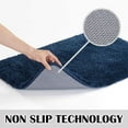 thumbnail image 6 of Bathroom Contour Rug Non Slip Bath Mat Water Absorbent Soft Microfiber Shaggy Bathroom Mat Machine Washable Bath Rug for Bathroom Thick Plush U Shape Toilet Rug (20 x 24, Navy), 6 of 6