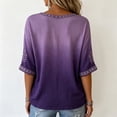 thumbnail image 4 of JULMCOMO Alzheimer's Awareness Shirts for Women Purple Floral Print V Neck 3/4 Sleeve Casual Comfy T Shirts Loose Fit Graphic Tees Light Blue 2XL, 4 of 4