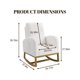 thumbnail image 4 of Forrado glider rocking chair para nursery: high back con side pocket, wood legs, 300lbs capacity. ideal para para breastfeeding y storytime. blanca color., 4 of 9