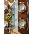 thumbnail image 2 of Wildflowers Table Runner 120 Inches, Oil Painted Floral Blue Coastal Sea Bed Runner Dresser Scarves Tabletop for Indoor Outdoor Parties/Ceremony/Banquet, 13"x 120", 2 of 8