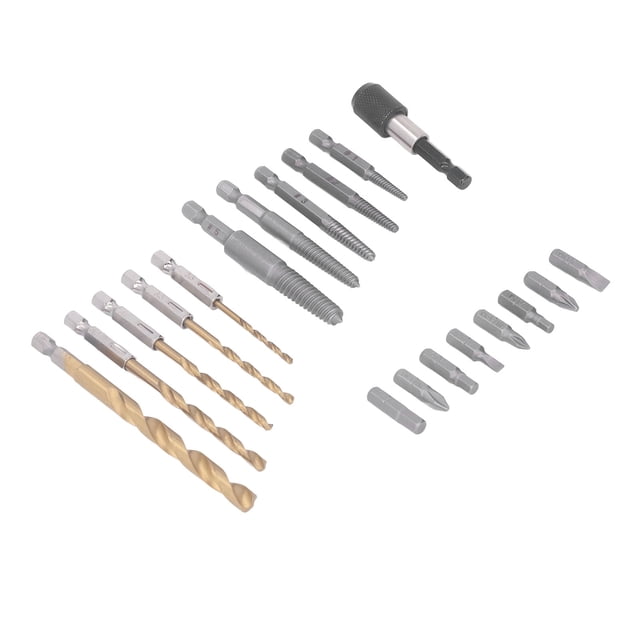 Screw Extractor Set, Multi Specifications Damaged Screw Remover Hex Shank Twist Drills For Industrial Repair