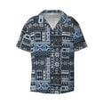 thumbnail image 4 of Uemuo Snowflake Vintage Pattern Pattern Cotton Linen Short Sleeve Shirts,Casual Lightweight Button Down Shirts,Vacation Beach Summer Tops-Medium, 4 of 7