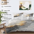 thumbnail image 3 of Grey Black Marble Comforter Set Twin Size, Modern Art Abstract Luxury Gold Texture Soft Bedding Set for Man Woman, 4 Pieces Duvet Cover Set with Fitted Sheet, 2 Pillowcases, 3 of 9