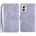 thumbnail image 2 of for Motorola Moto G Stylus 5G (2024) Phone Case Wallet,Crossbody Strap Flip Folio Cover with Card Holders Butterfly Embossed Premium PU Leather Kickstand Wrist Strap Magnetic Closure Case,Lightpurple, 2 of 13